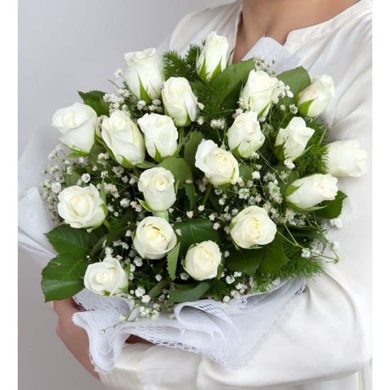 Sonsuz Sevgi 19 Beyaz Gül