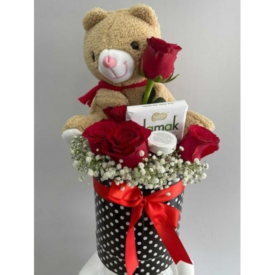 Kutuda Gül Ayıcık Çikolata