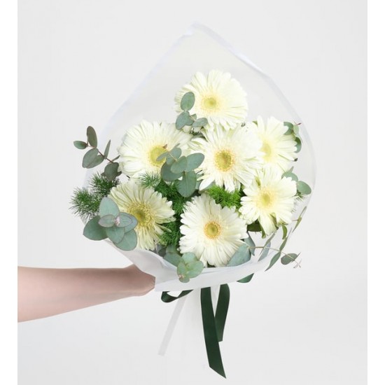 7’li Beyaz Gerbera Buketi 