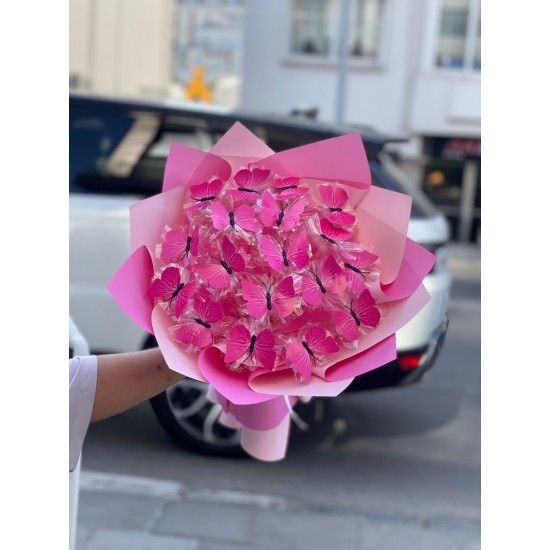 Pembe Kelebek Buketi