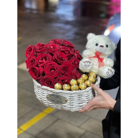 Gül Sepeti + Ayıcık & Çikolata