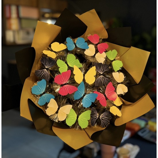 Gökkuşağı Kelebek Buketi 