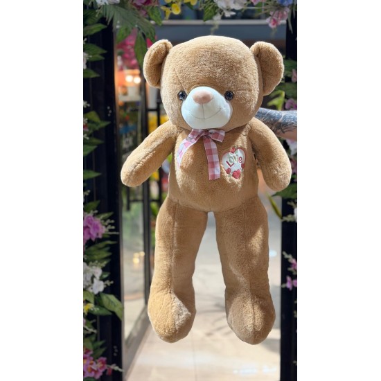 Teddy Beat love Heart Cushion 82cm Brown