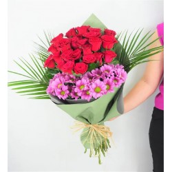 29 Kırmızı Gül & Pembe Papatya Buketi 